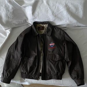 Brown leather jacket